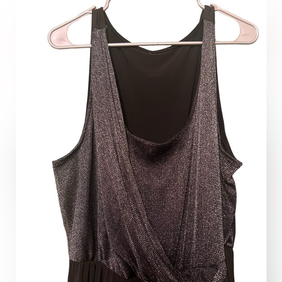 Sparkly Silver and Black stretch sleeveless dress - Picture 3 of 5